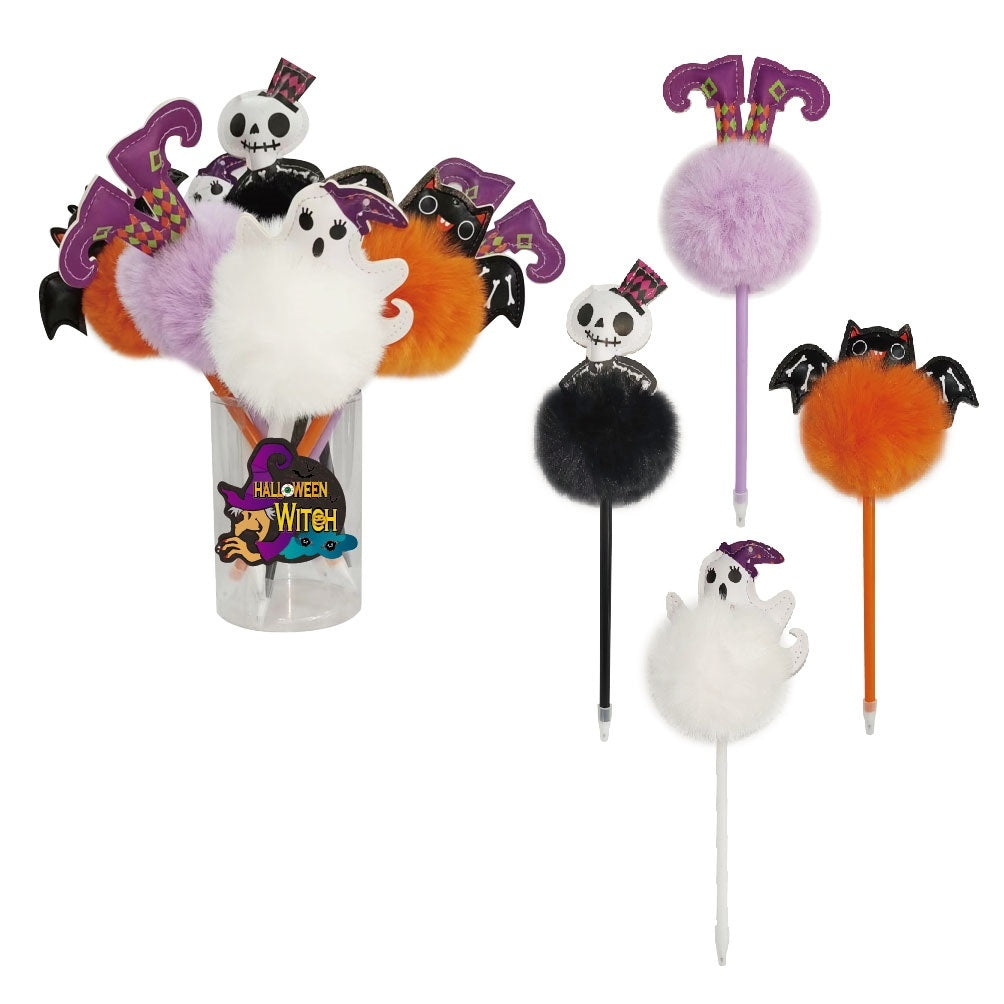 ROOST POM POM WBP-001 Halloween Kugelschreiber – Mehrfarbig, mit Pompon