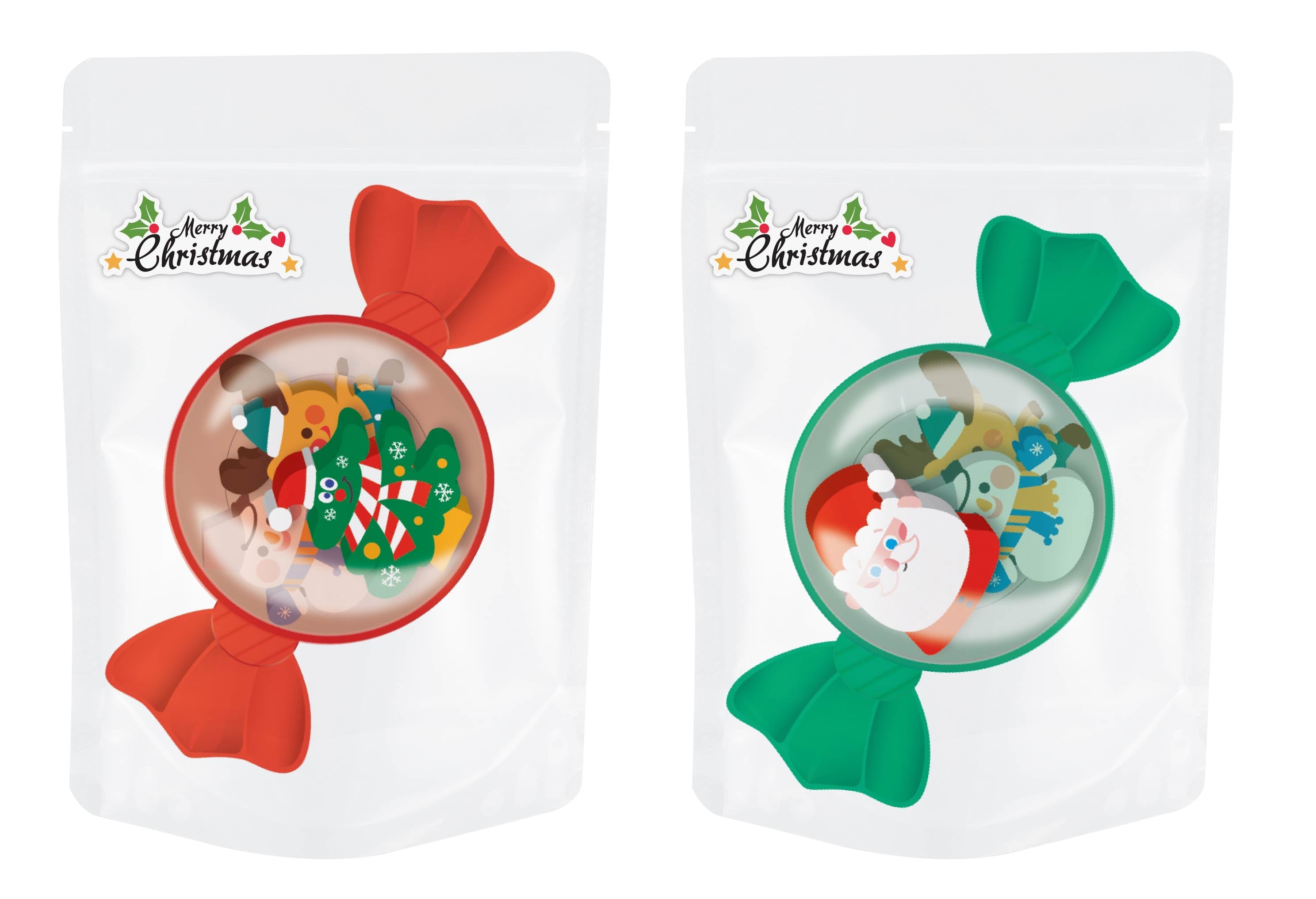 ROOST Motiv-Radiergummi X-mas XE-004 – Weihnachtsmotive, 190 × 120 × 45 mm, farbig sortiert, 4er-Set