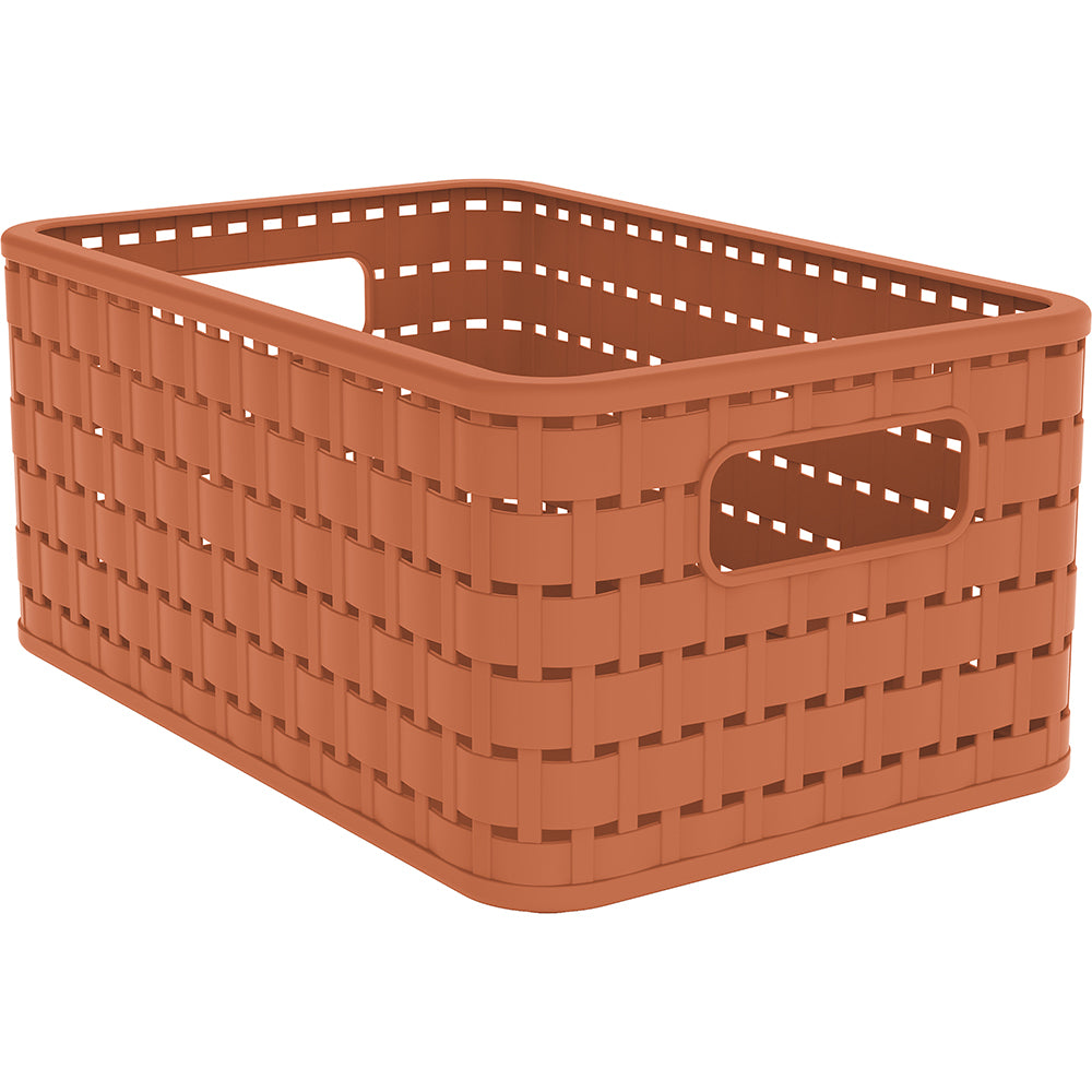 Rotho Country Aufbewahrungskorb 6 l – Kunststoff – Koralle – stapelbar – 185 × 120 × 280 mm