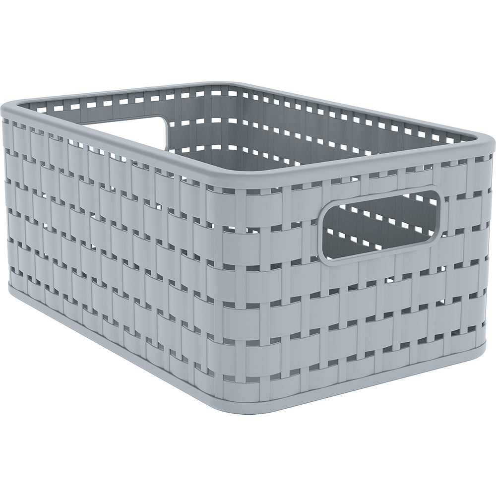 Rotho Country Aufbewahrungskorb 6 l – Kunststoff – Hellblau – 185 × 125 × 280 mm