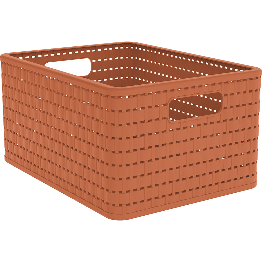 Rotho Country Aufbewahrungskorb 18 l – Kunststoff – Koralle – für A4 – 275 × 185 × 370 mm