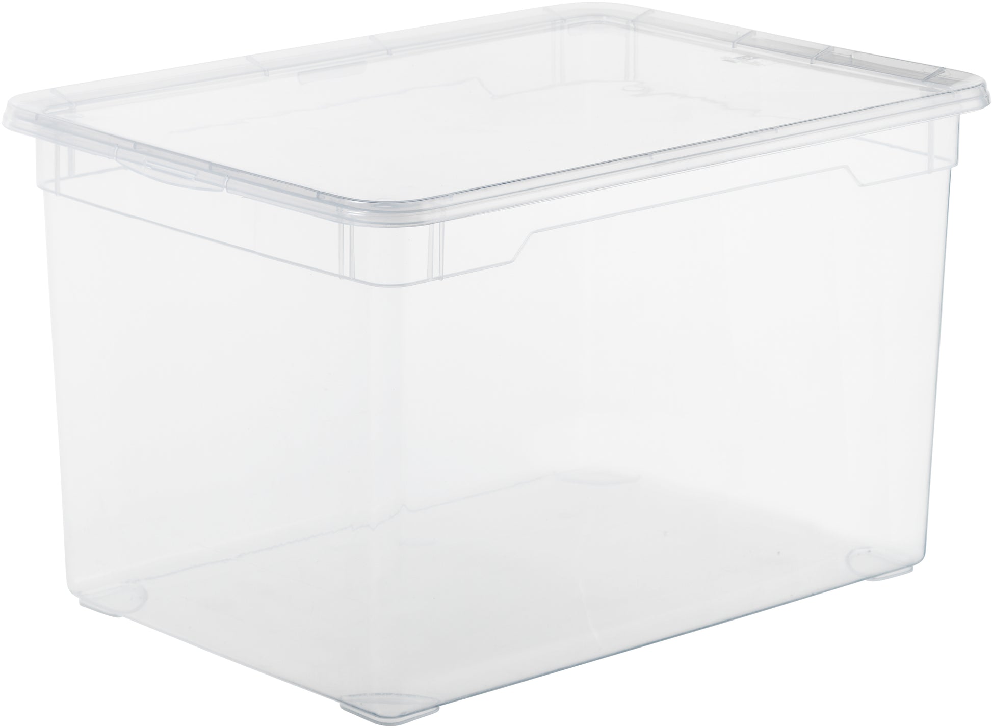 Rotho Clear Box Aufbewahrungsbox 46 l (mit Deckel) – Kunststoff – transparent – 370 × 300 × 540 mm