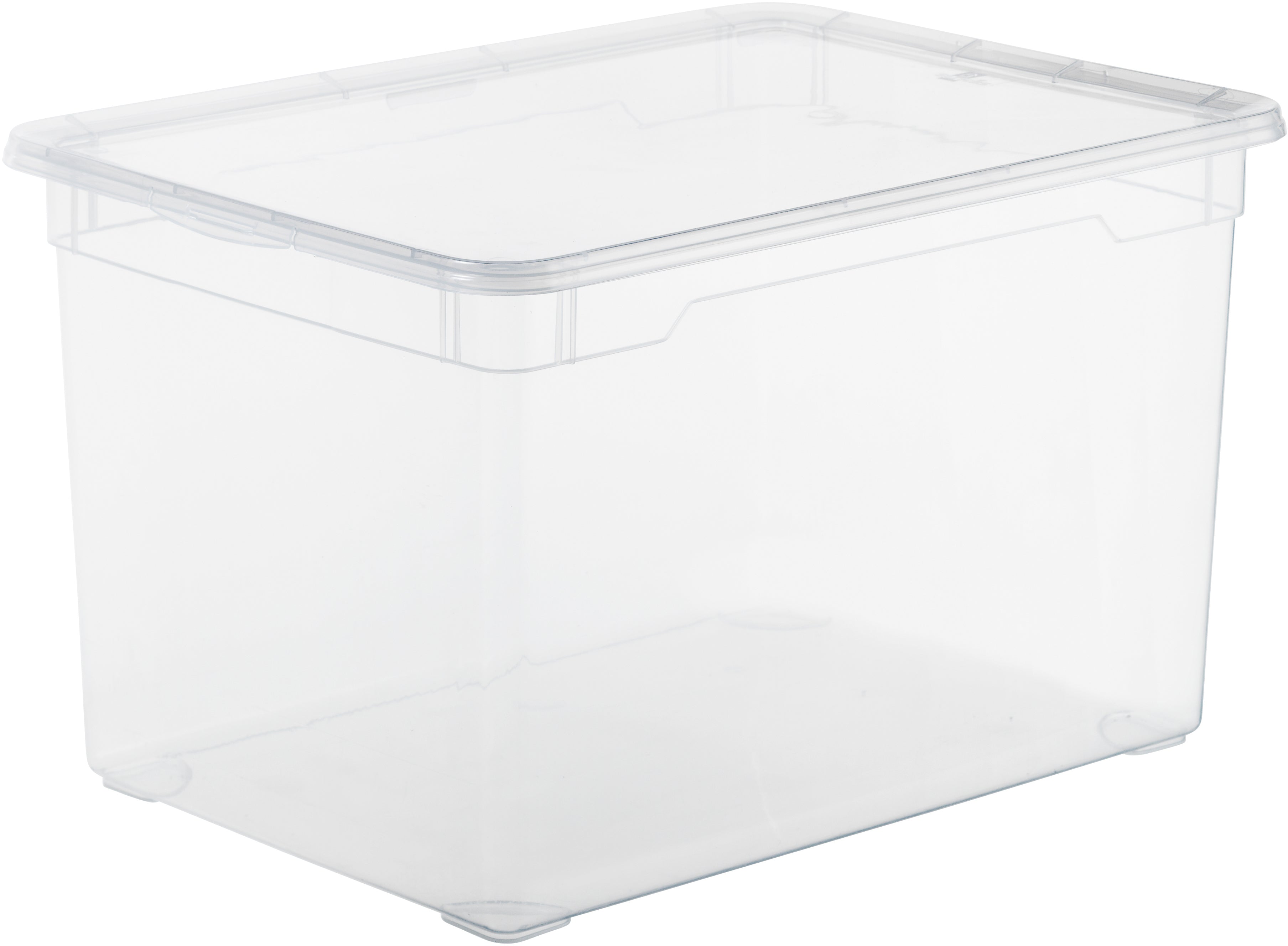 Rotho Clear Box Aufbewahrungsbox 46 l (mit Deckel) – Kunststoff – transparent – 370 × 300 × 540 mm