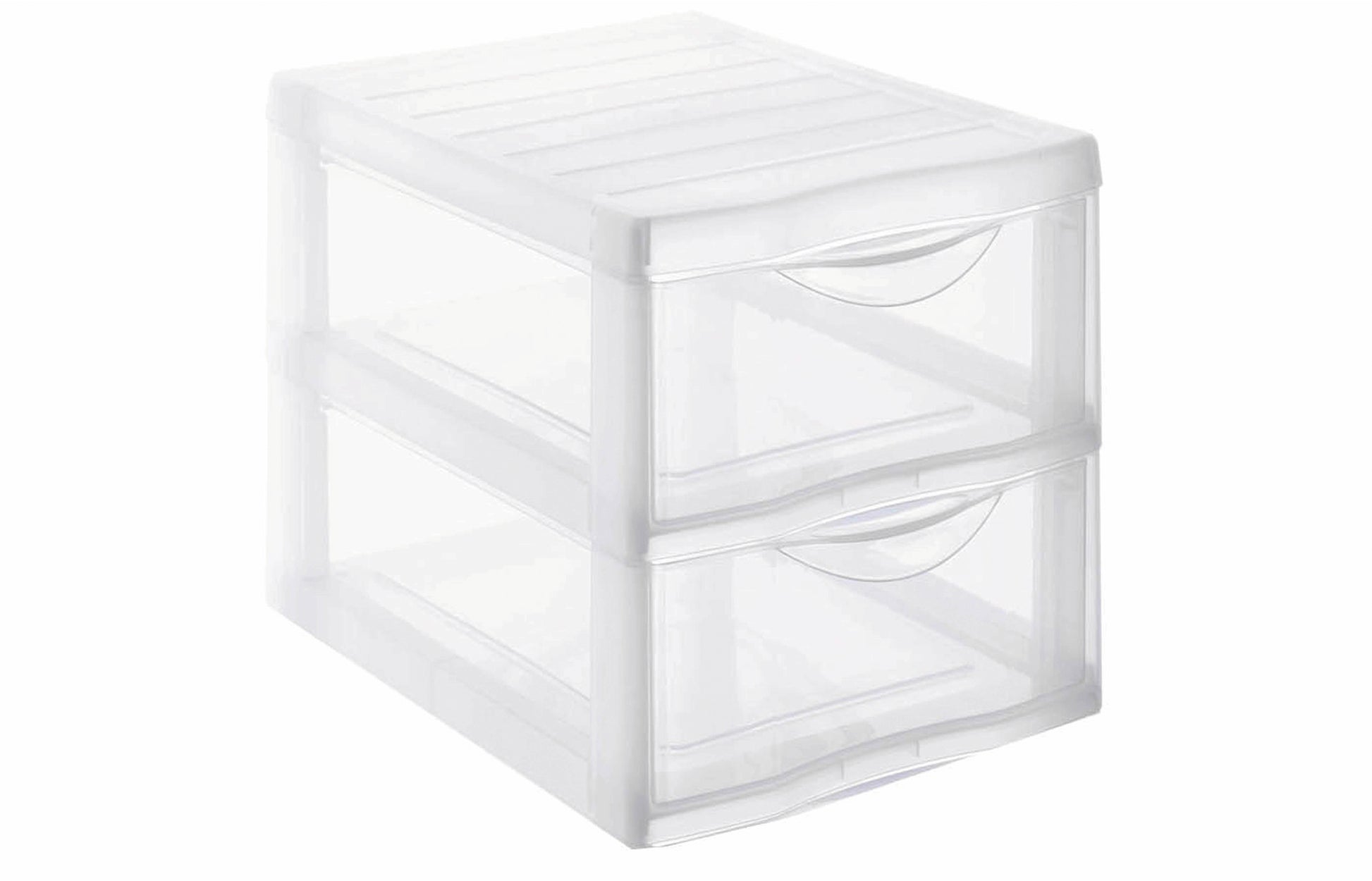 Rotho Optimo Schubladenelement – 2 Schubladen, für A4, transparent, Kunststoff, B 260 × H 250 × T 360 mm