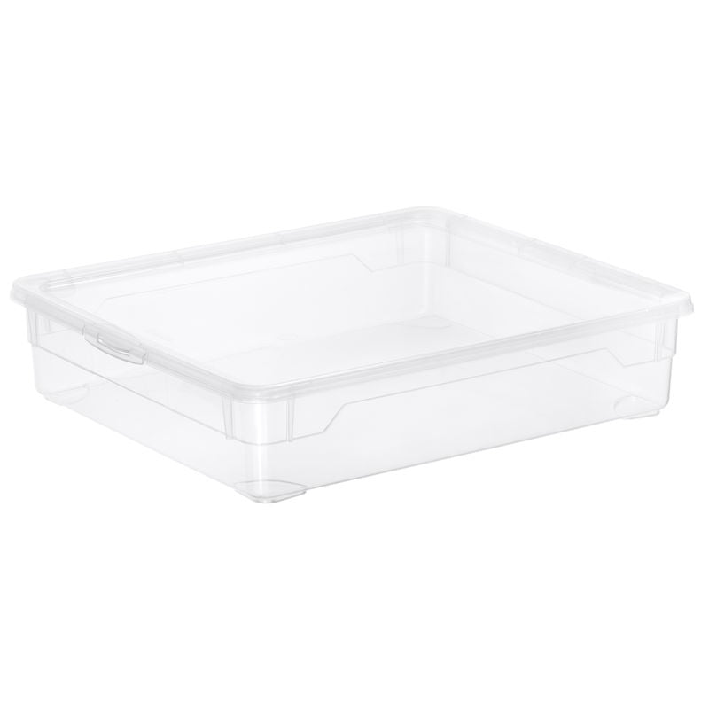 Rotho Clear Box Aufbewahrungsbox – mit Deckel, stapelbar – Kunststoff – transparent – 335 × 90 × 400 mm