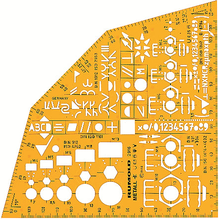 Rumold Fachschablone, Ausbildung, 22,7 × 15,7 cm, Kunststoff, Orange/Transparent, 2916