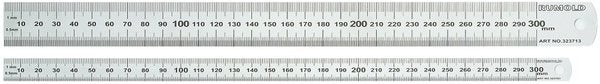 Rumold Lineal – Edelstahl – 18,4 cm – Nullpunkt, Aufhängloch – Skala mm/½mm
