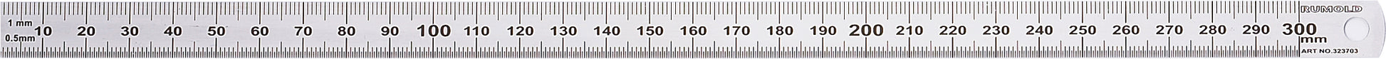 Rumold Lineal – Edelstahl – 33,7 cm – Skala mm/½mm