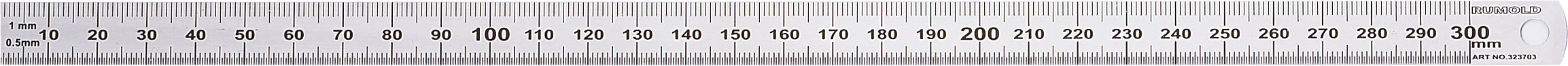 Rumold Lineal – Edelstahl – 33,7 cm – Skala mm/½mm