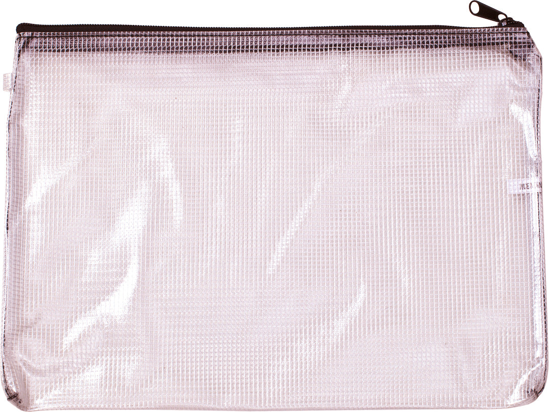 Rumold Reissverschlusstasche A7 – PVC/Netzgewebe, Transparent