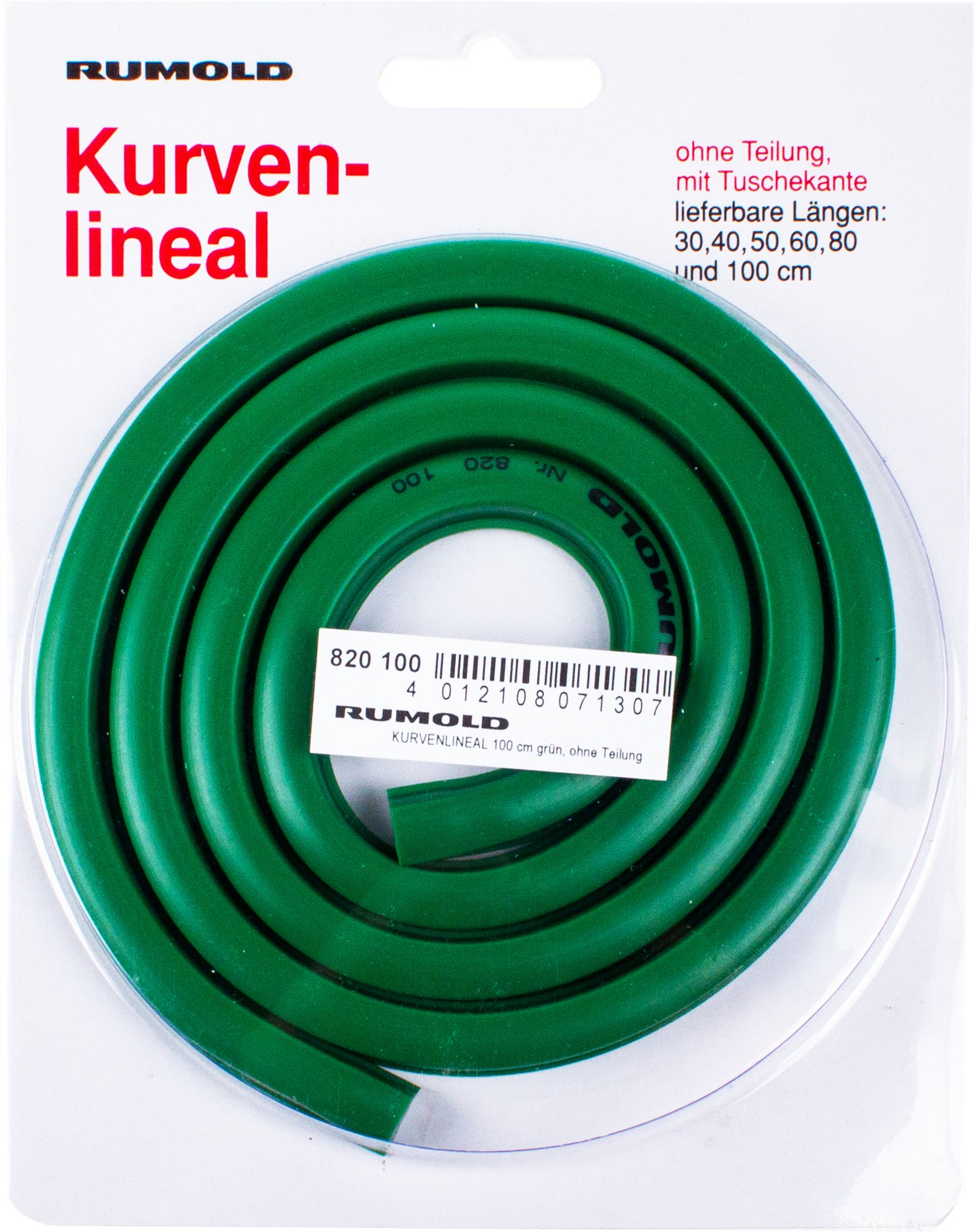 Rumold Kurvenlineal – 14 cm – Tuschekante, flexibel – grün