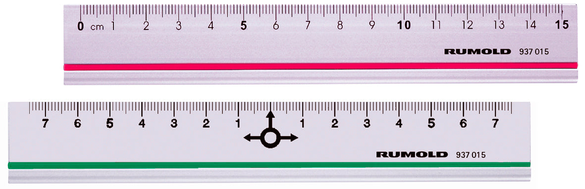 Rumold Lineal – Aluminium – 15 cm – rutschfest – Silber