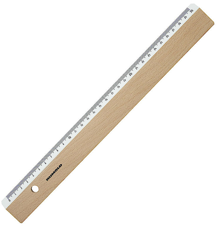 Rumold Lineal – Holz (Buche) – 106 cm – Facette, mm-Teilung – weiss