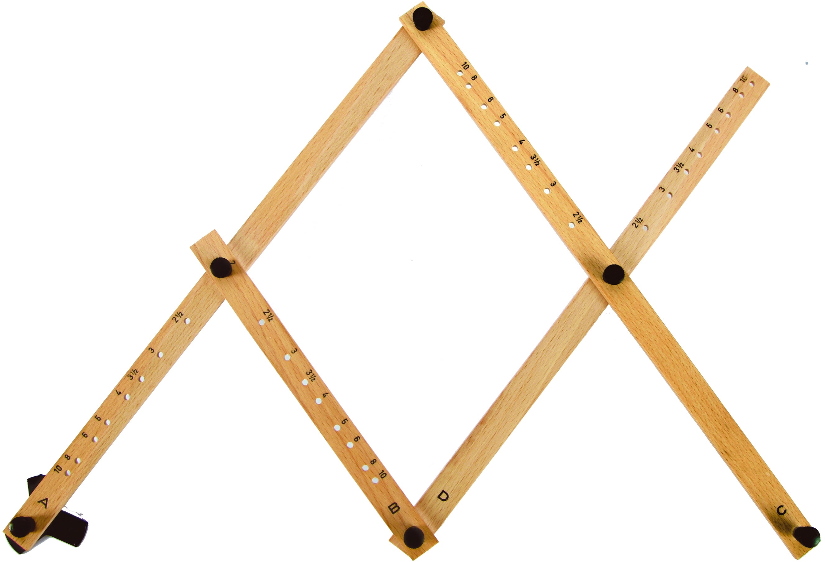 Rumold Lineal – Holz – 42,5 cm – Verstellbar, Vernickelte Beschläge, Kunststoffkappen