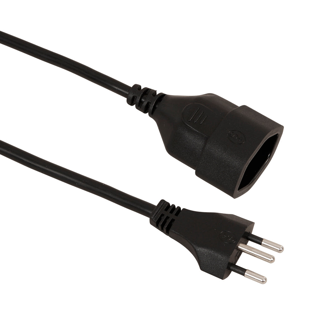 S-electro Verlängerungskabel – 2 m, mit Kinderschutz, 230 V/10 A, 3×1,0 mm², schwarz