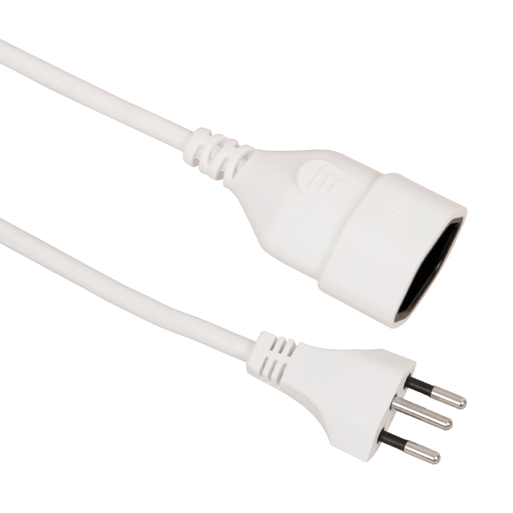 S-electro Verlängerungskabel – 2 m, H05VV-F 3×1,0 mm², mit Kinderschutz, weiss