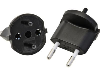 S-ELECTRO 4.135802 Fix-Adapter Schuko-CH – 2-polig, Schwarz