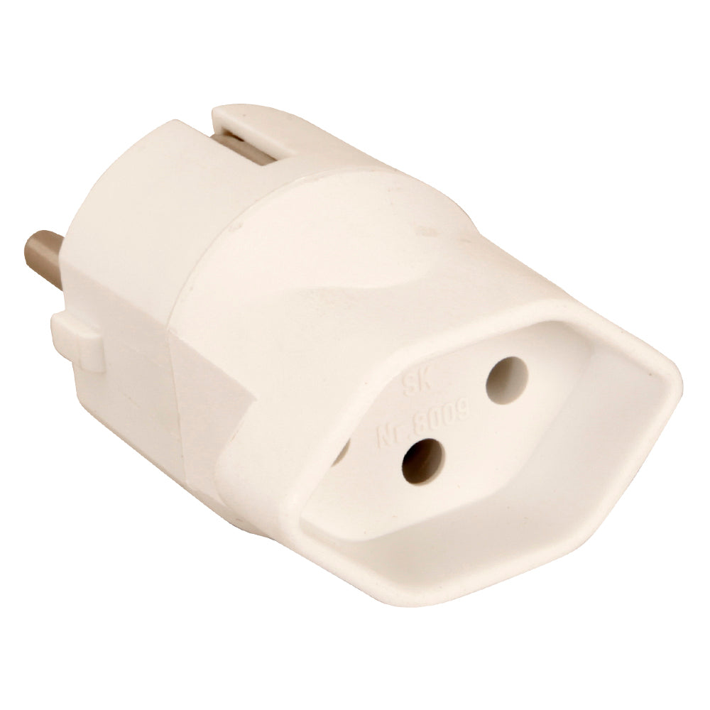 S-electro Reiseadapter 4.8009 – von Schuko (Typ F) zu CH-T23 – geerdet – weiss