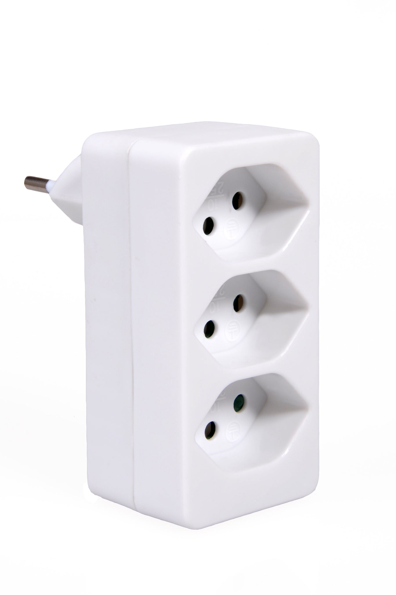 S-electro 85.594.WS Abzweigstecker – 3× T13, 10 A, Kinderschutz – Weiss