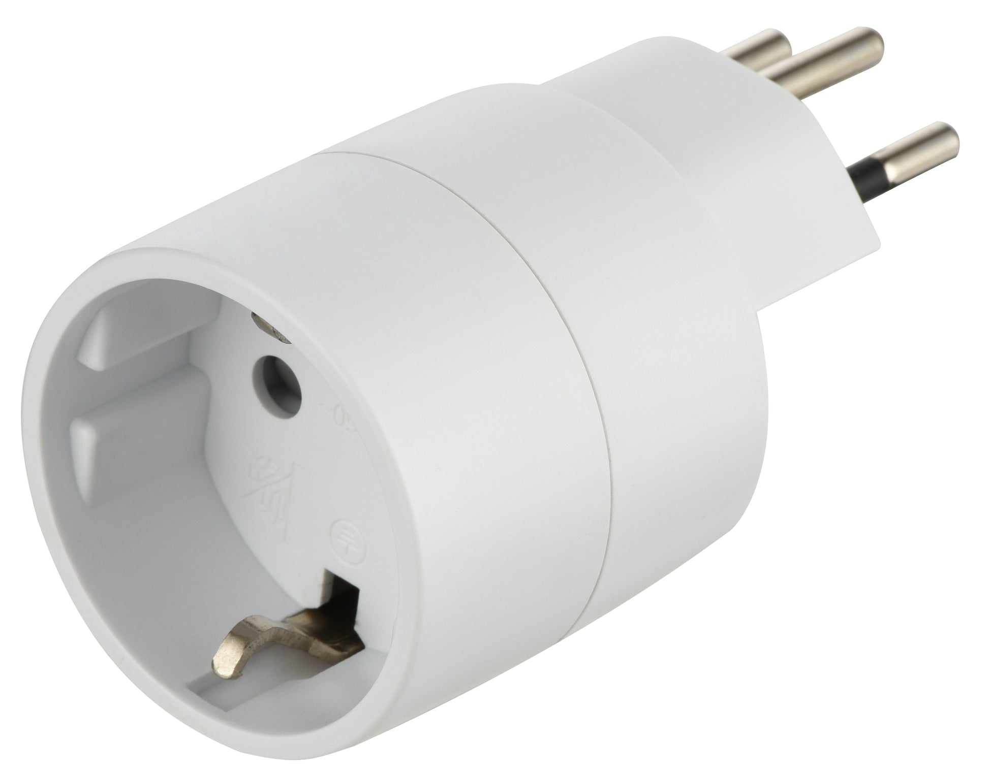 S-electro 85.701 Reiseadapter Schuko (Typ F) zu CH (T12) – 10 A Sicherung, Weiss