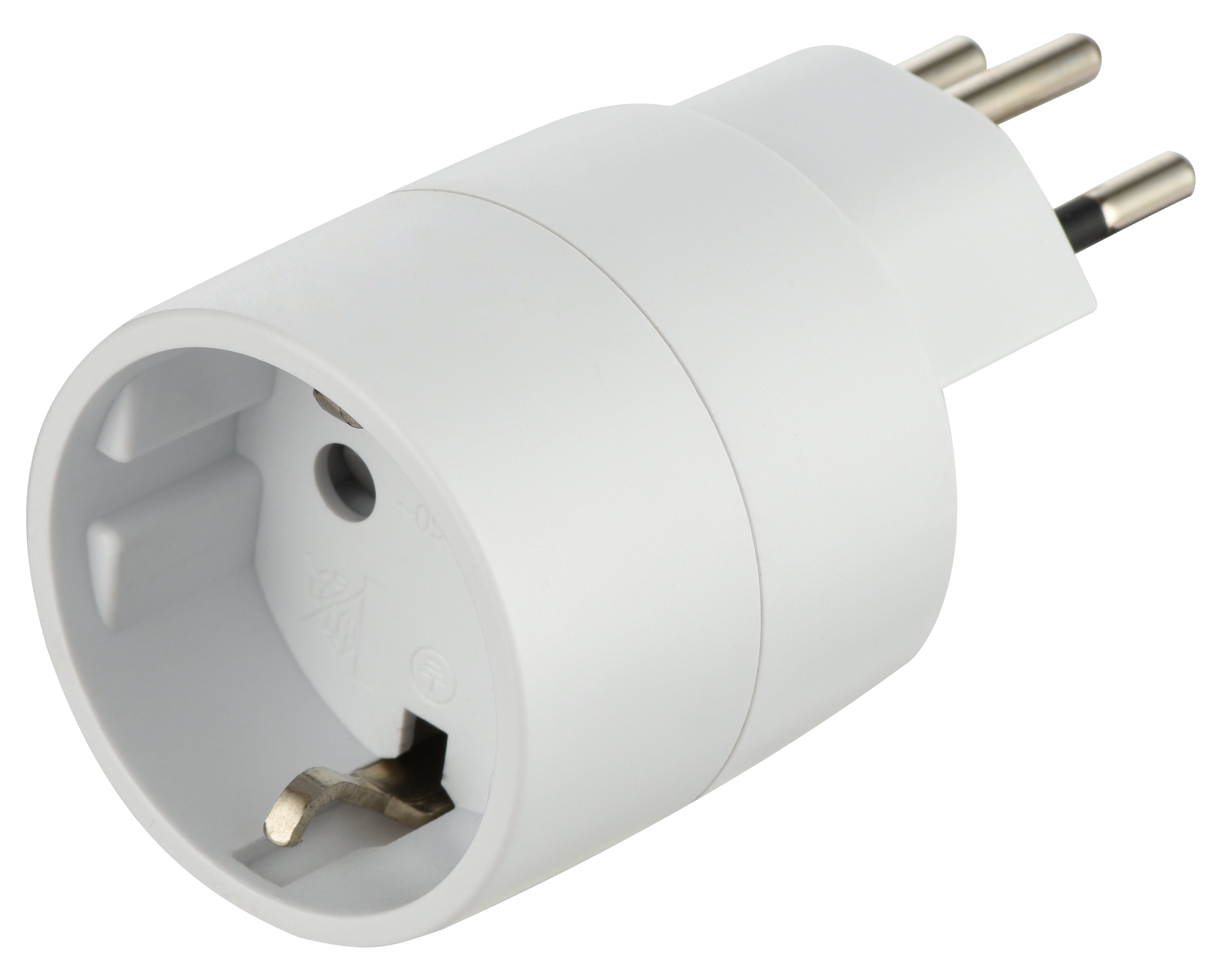 S-electro 85.701 Reiseadapter Schuko (Typ F) zu CH (T12) – 10 A Sicherung, Weiss