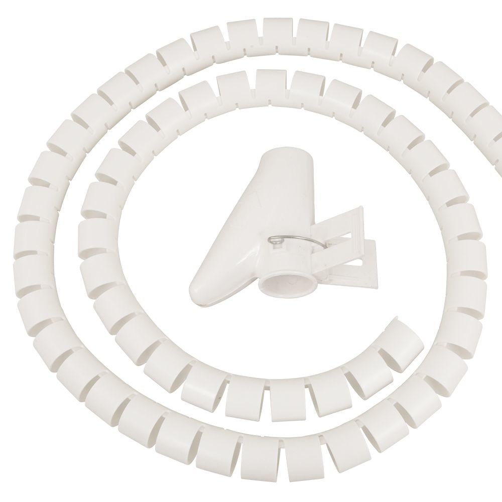 S-electro 87.2511WS Kabelschlauch, Ø 25 mm × 2 m, inkl. Clip – weiss