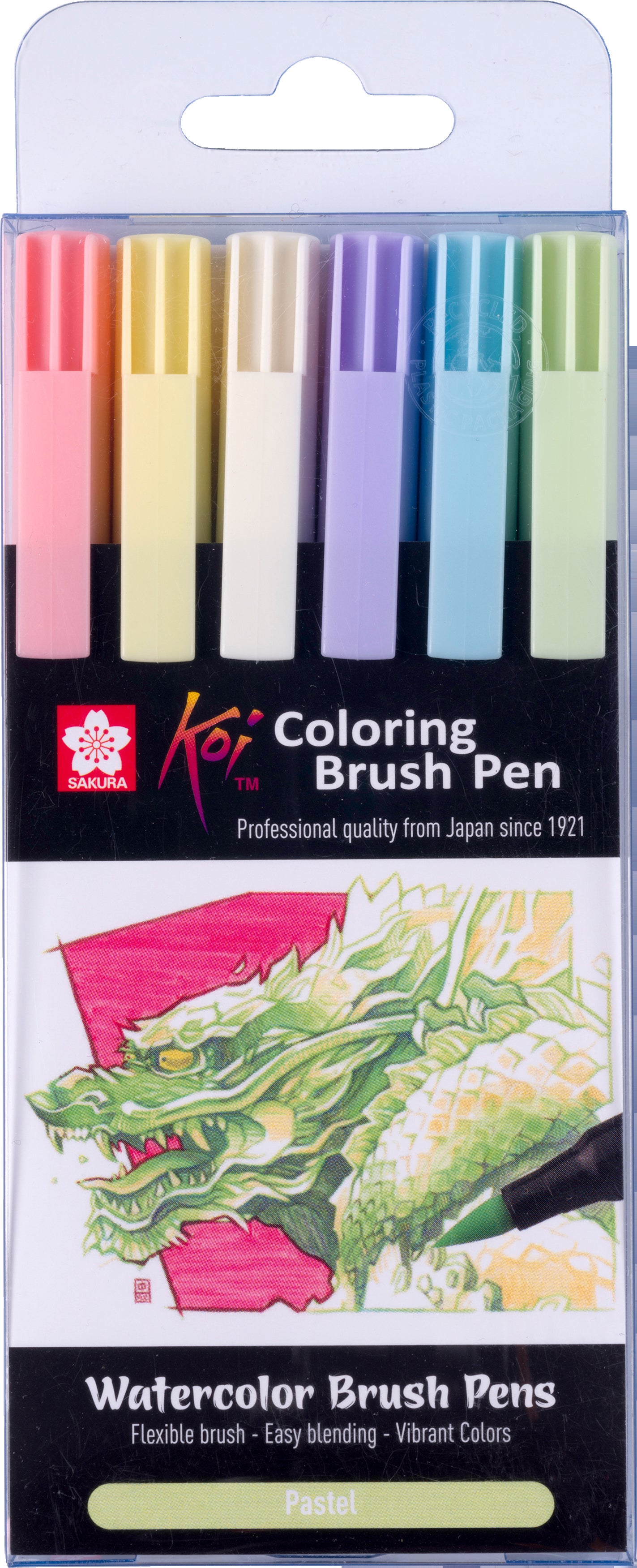 Sakura Koi Colouring Pinselstift Pastell – 6 Farben