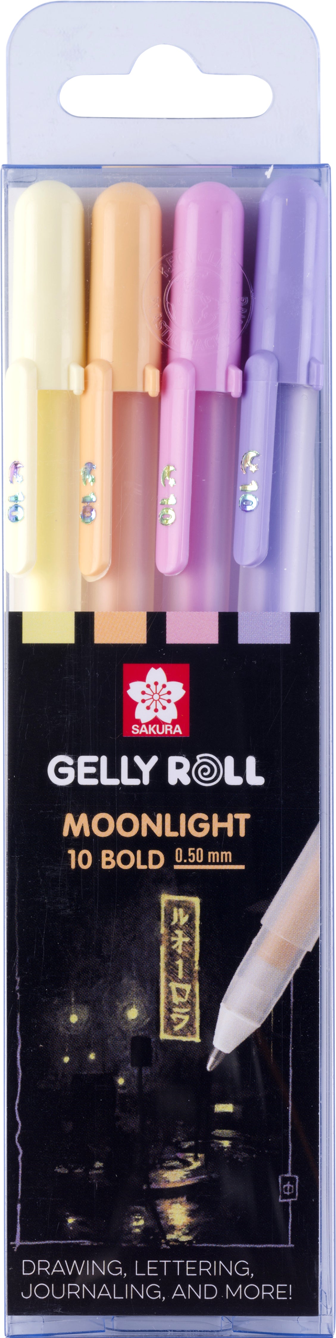 Sakura Gelly Roll Moonlight Gelschreiber – 4 Farben, Spitze 0,5 mm, 4er-Set