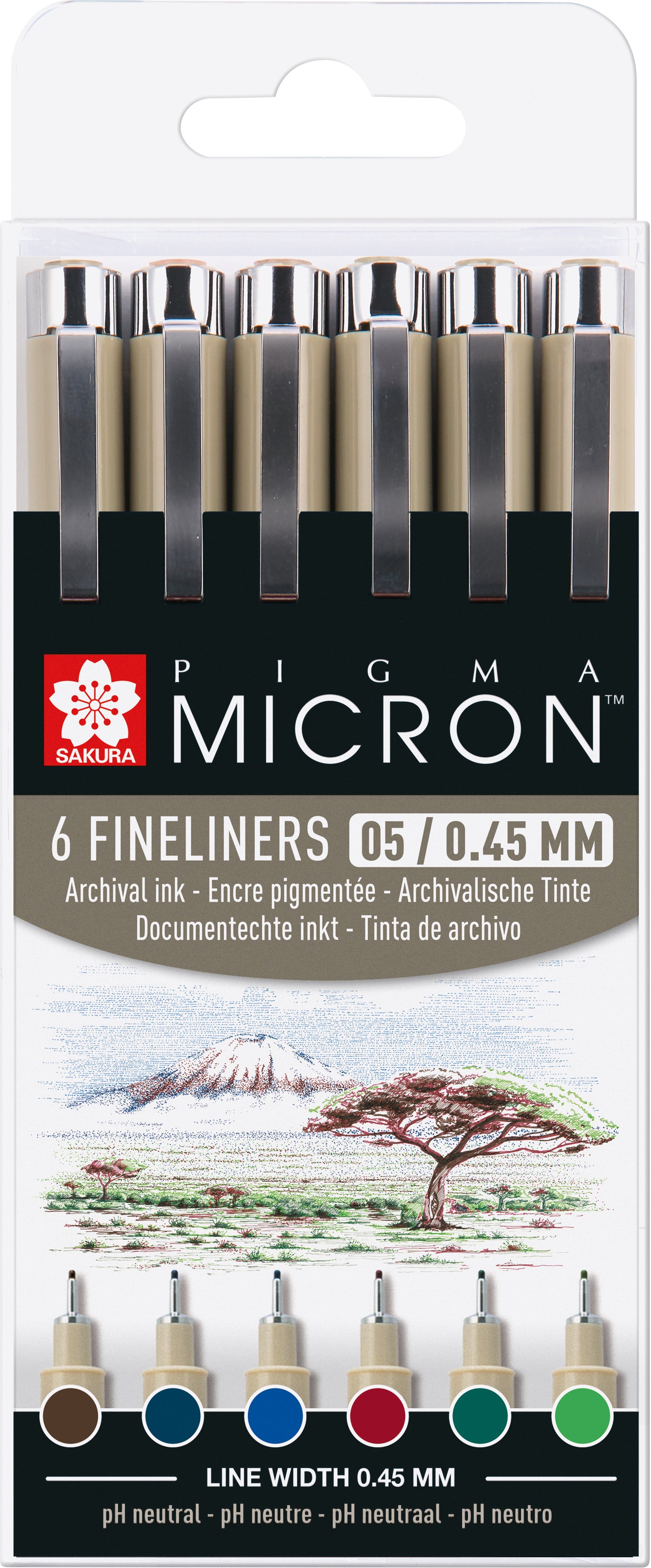 Sakura Pigma Micron 05 Fineliner Set – 0,45 mm, Erdfarbtöne