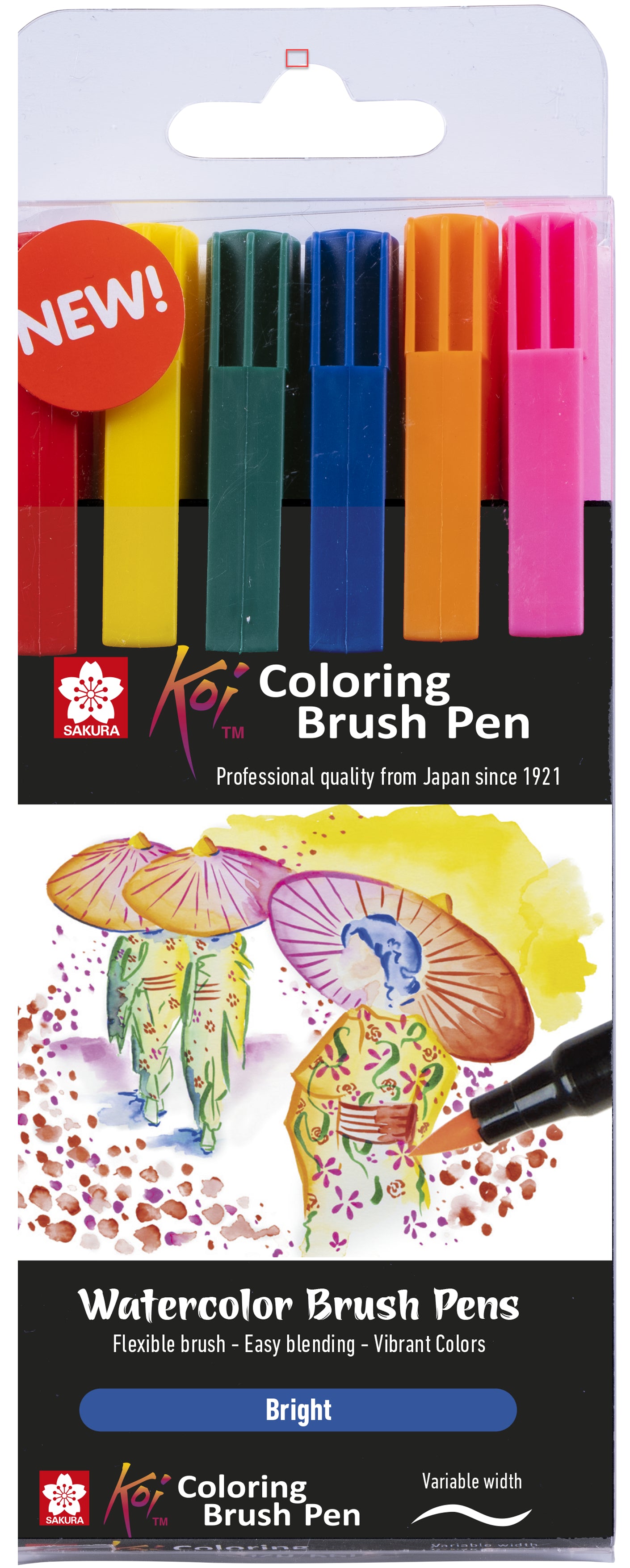 Sakura Koi Pinselstift – Pinselspitze, 6 Farben