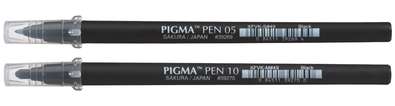 Sakura Pigma Pen 10 Faserschreiber – Feine Spitze, 0,8 mm, Schwarz