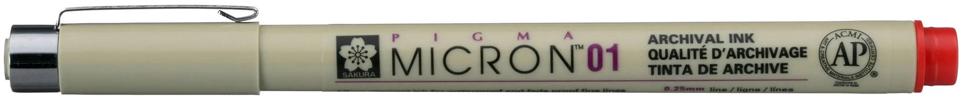 Sakura Pigma Micron Fineliner – 0,25 mm, rot, wasserfest