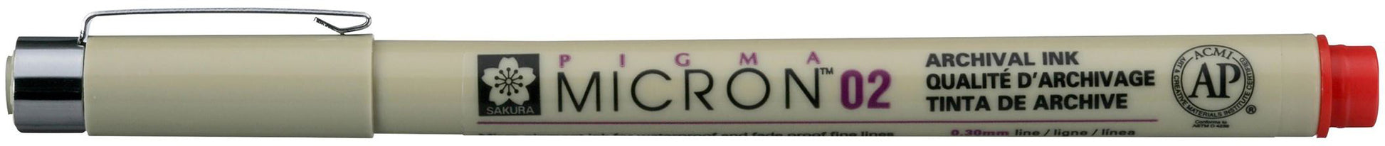 Sakura Pigma Micron Fineliner – 0,3 mm, rot, wasserfest
