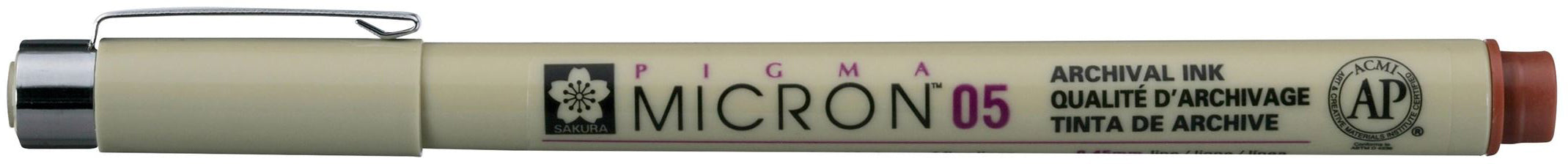 Sakura Pigma Micron Fineliner – 0,45 mm, braun, wasserfest