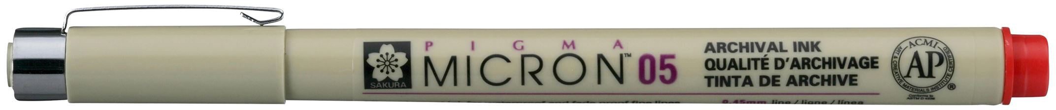 Sakura Pigma Micron Fineliner – 0,45 mm, rot, wasserfest