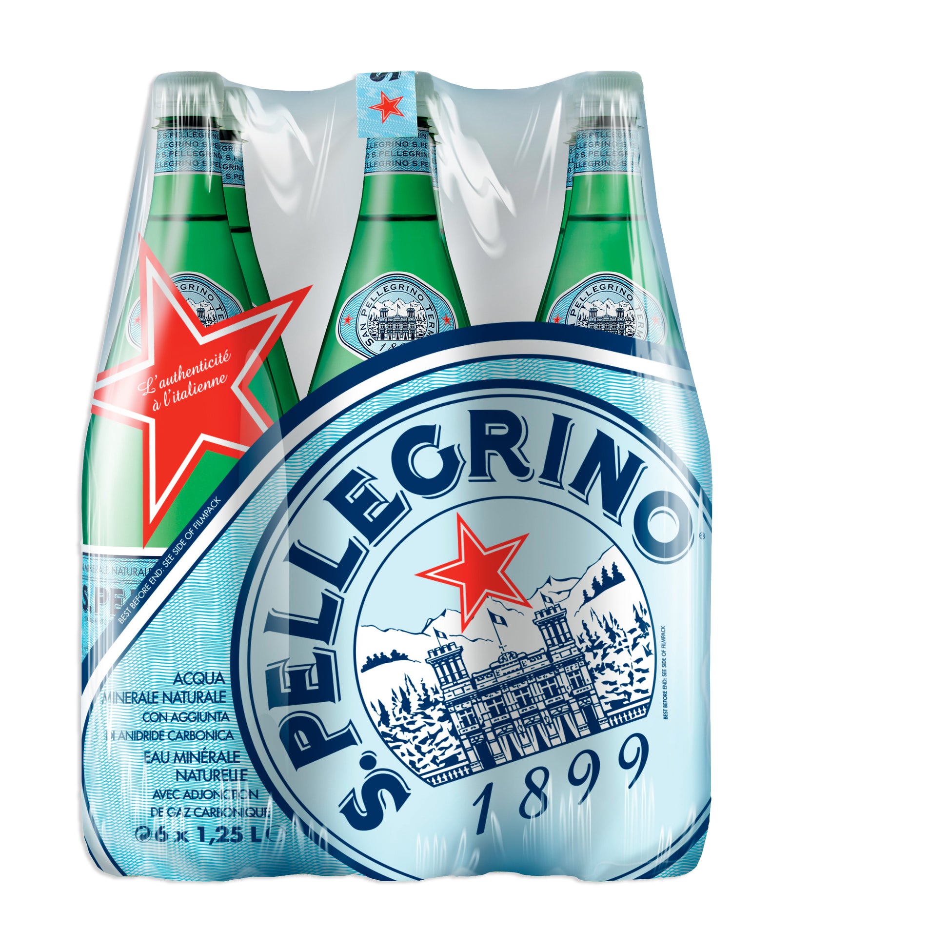 San pellegrino S.Pellegrino – Mineralwasser prickelnd – 6 × 1,25 l