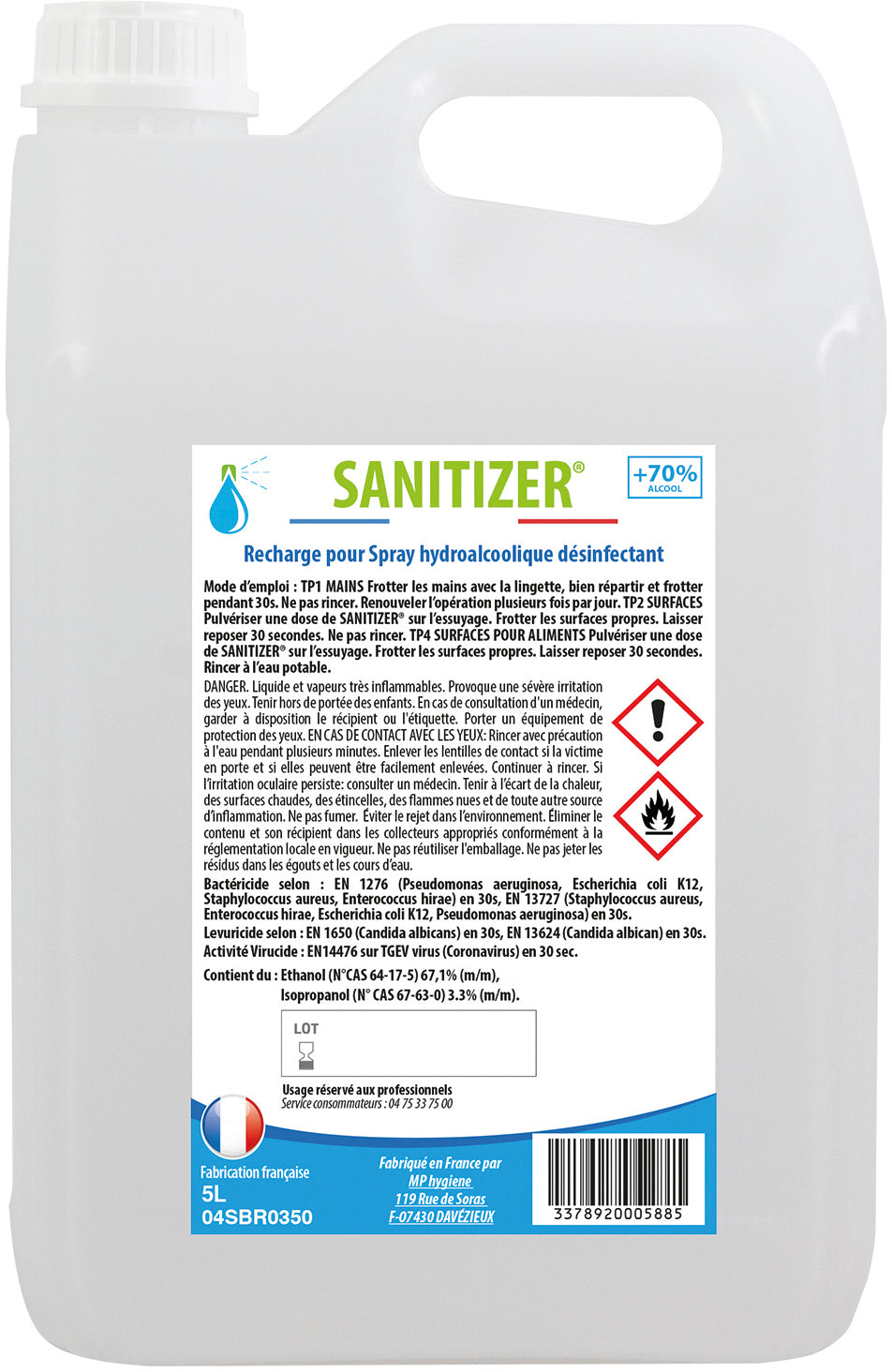 Sanitizer Flächendesinfektionsmittel – für Oberflächen – 5 l – 42896