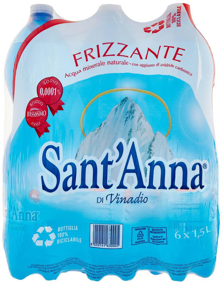 Sant anna Sant'Anna – Mineralwasser prickelnd – 6 × 1,5 l
