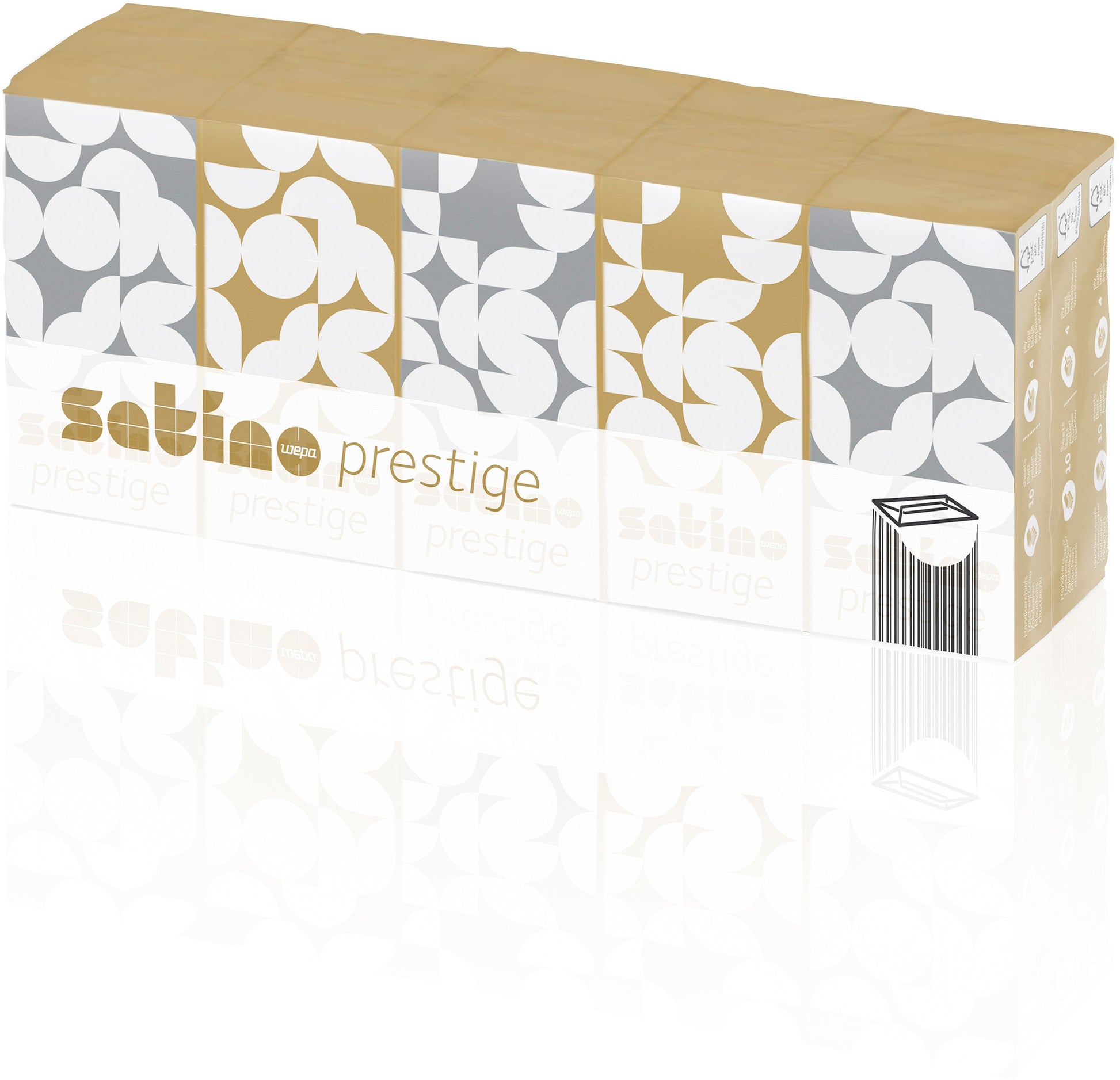 Satino Prestige Taschentücher – 4-lagig, 100% Zellstoff – 15×10 Taschentücher – FSC