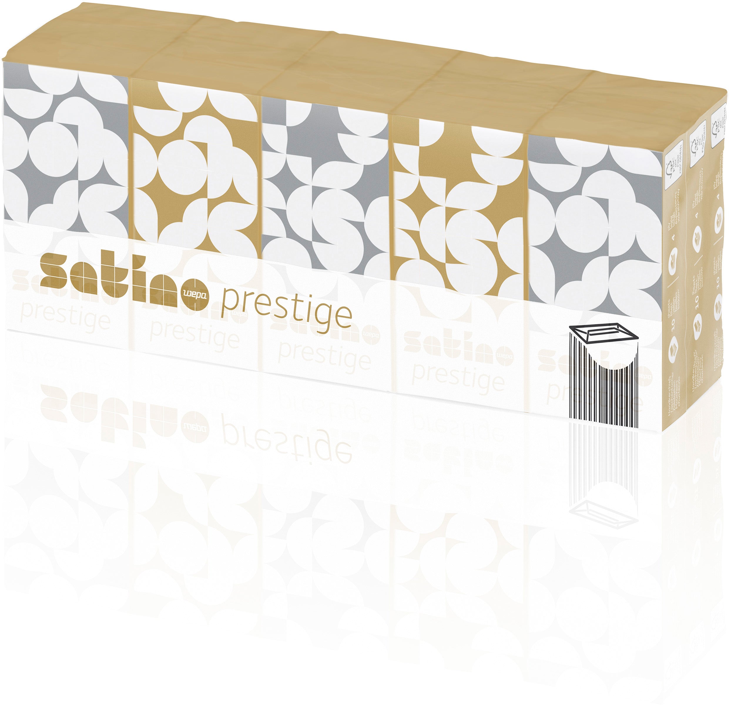 Satino Prestige Taschentücher – 4-lagig, 100% Zellstoff – 15×10 Taschentücher – FSC