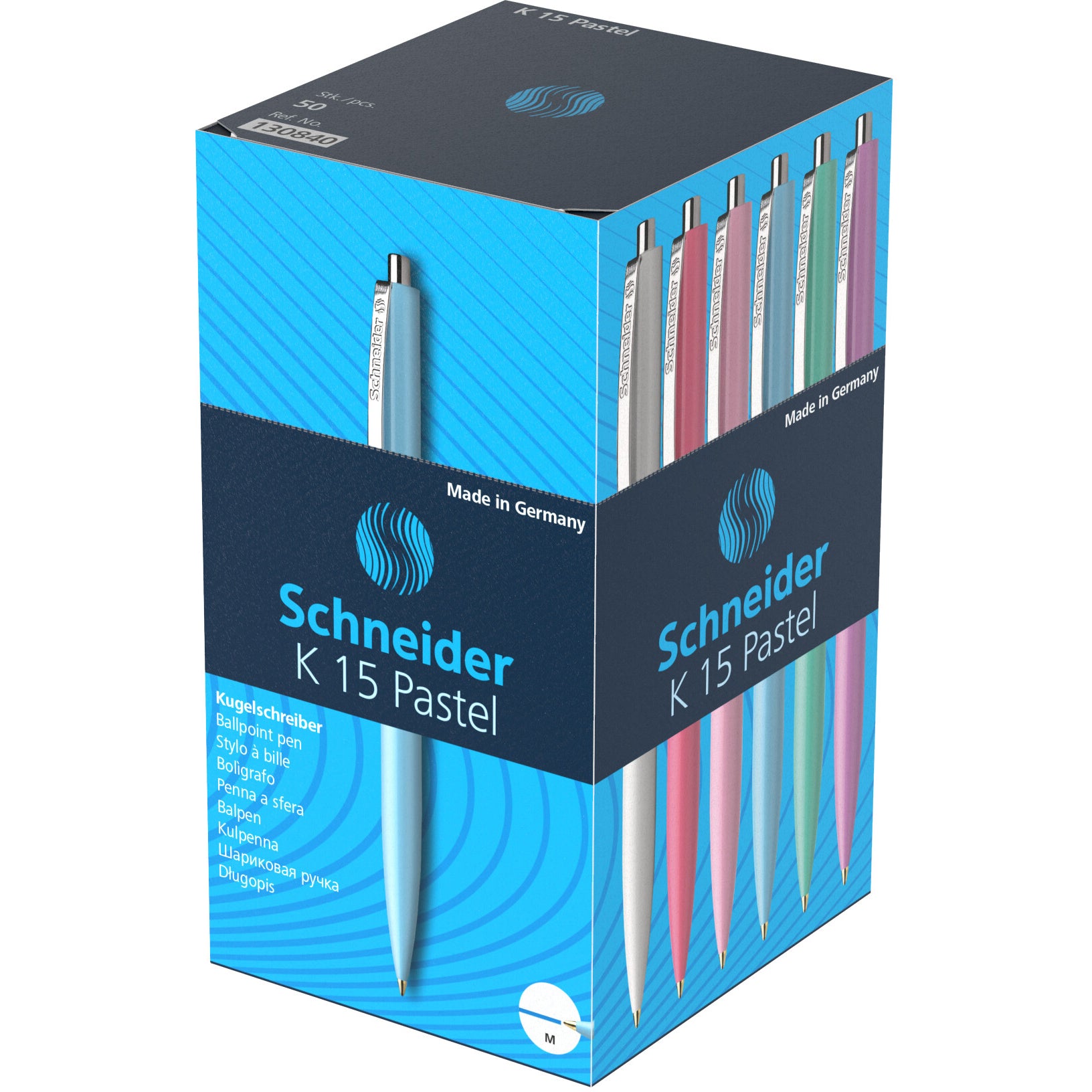 Schneider AG Schneider K15 Kugelschreiber – Blau, Pastell (sortiert), dokumentenecht