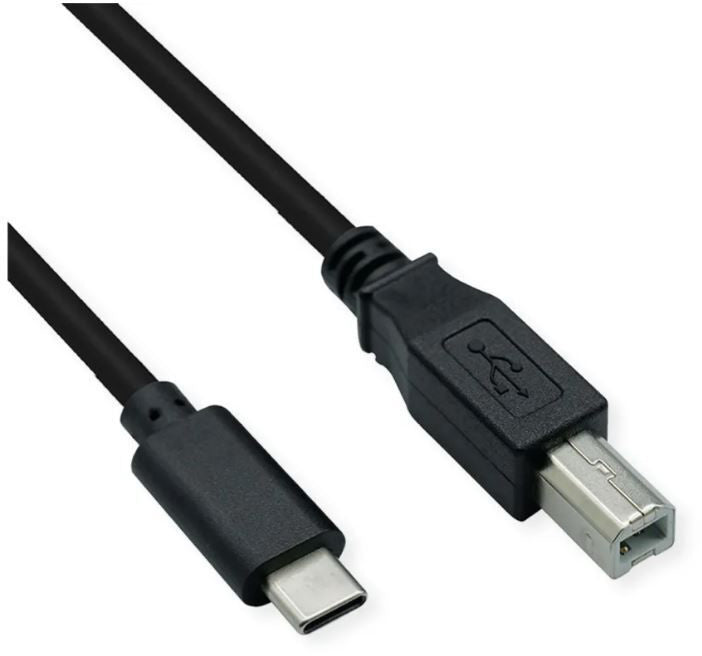 Schoenenberger USB-C auf USB-B Kabel – USB 2.0 (480 Mbit/s) – 1,8 m – Schwarz