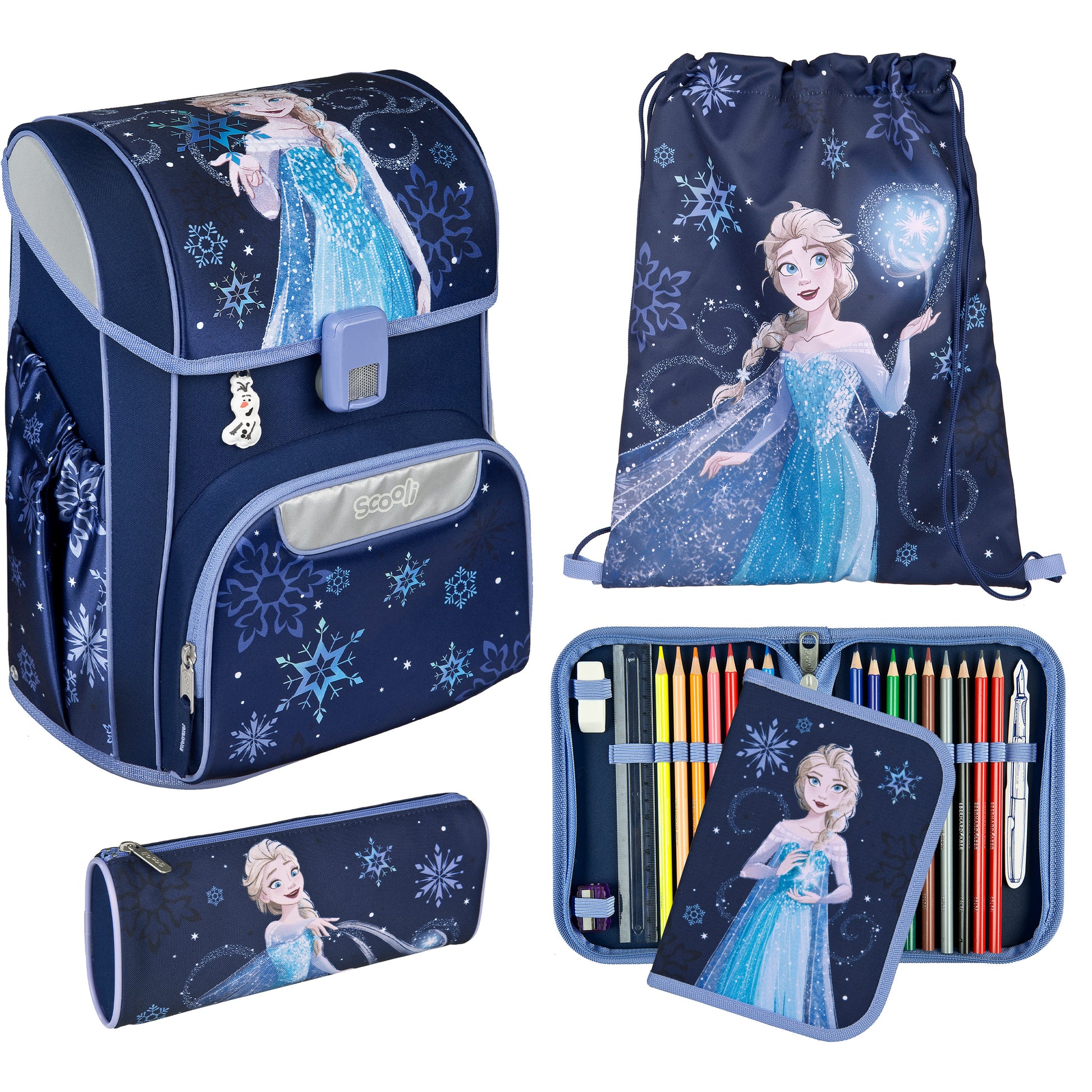 Scooli EasyStart – Schulrucksack-Set 5-teilig, Frozen, 19 l, 29×23×38 cm