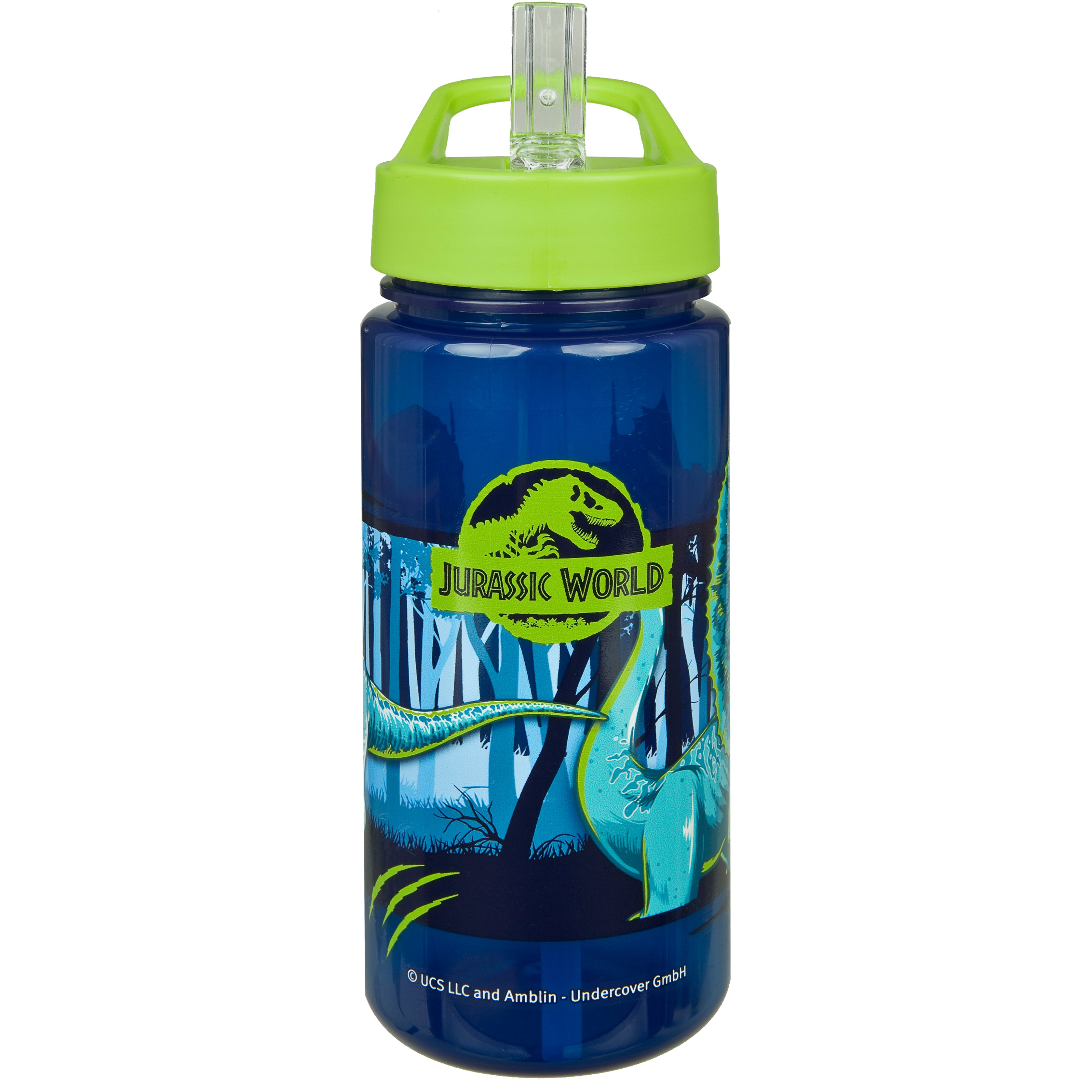 Scooli Aero Kindertrinkflasche 500 ml – mit Strohhalm, Schraubdeckel, Jurassic World