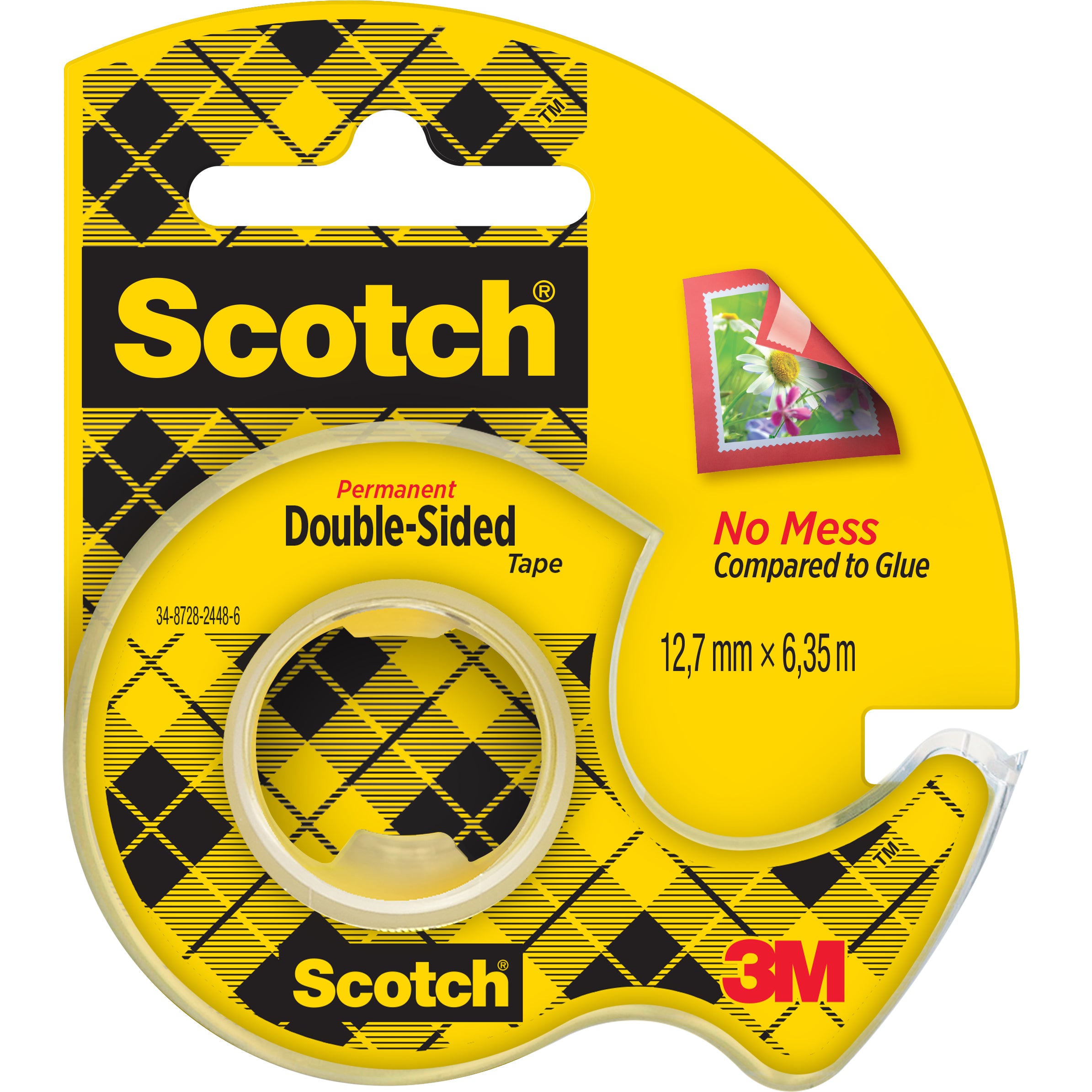 Scotch 665 Doppelseitiges Klebeband – 12 mm × 6,3 m, Zelluloseacetat, lösemittelfrei