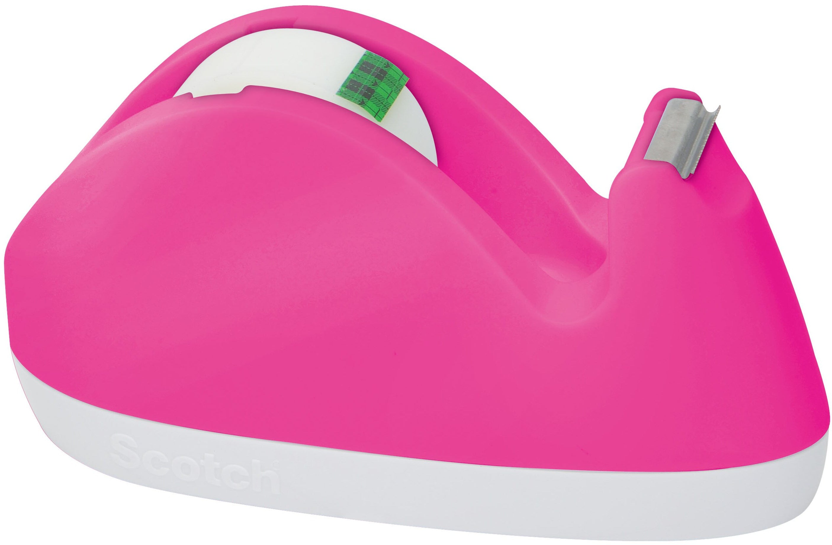 Scotch Tischabroller C29-P – für Klebeband bis 19 mm, Kern 1", inkl. Rolle 19 mm × 15 m, pink, nachfüllbar