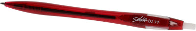 Scriva DJ77 Kugelschreiber – Rot, Medium, transparenter Schaft