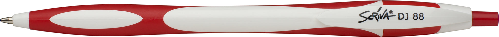 Scriva DJ88 10261 Kugelschreiber – Rot, gummierte Griffzone, Edelstahlkugel, nachfüllbar