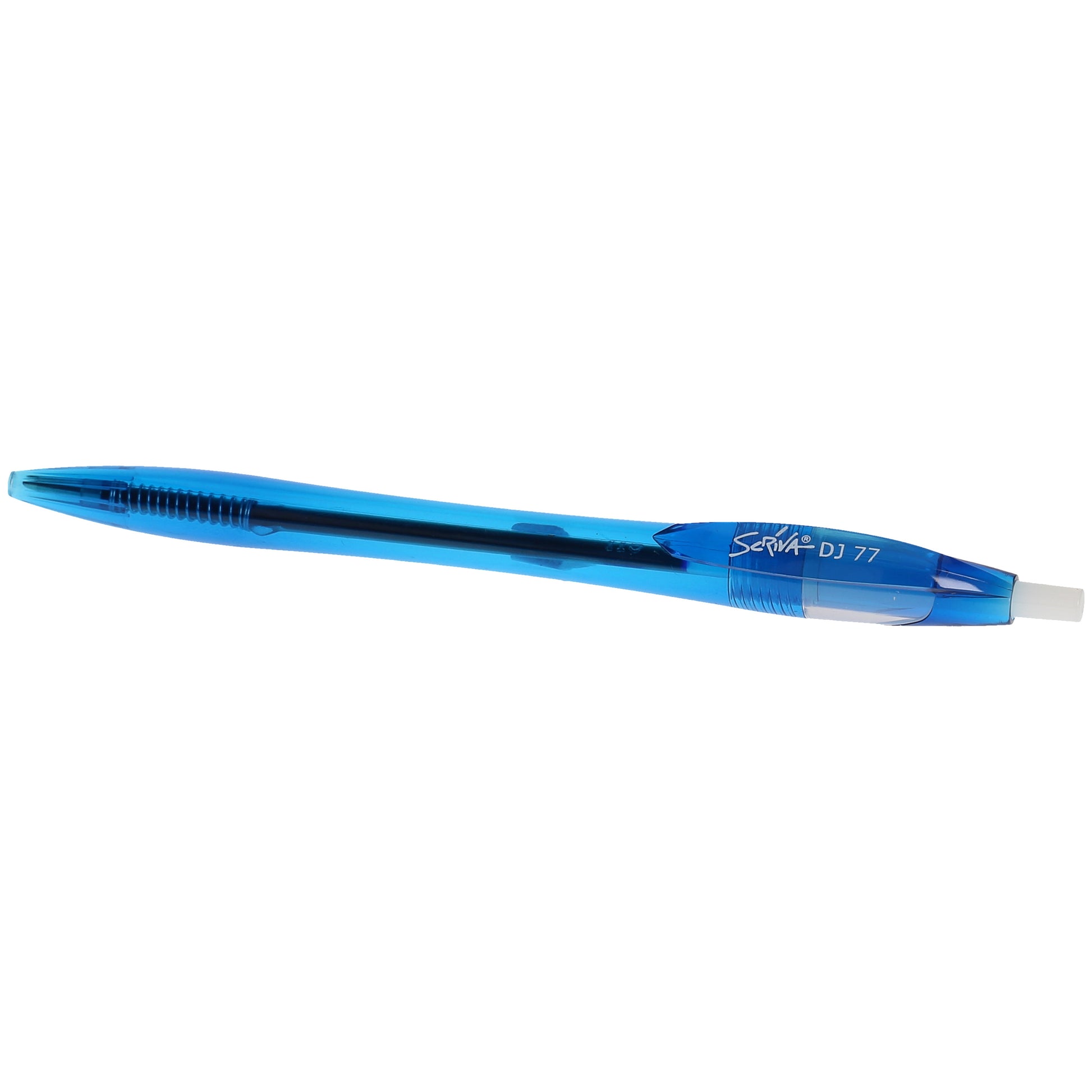 Scriva DJ77 Kugelschreiber – 5er Pack, Blau, transparenter Schaft