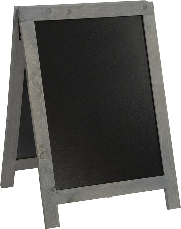 Securit Kundenstopper NATURE – 545 × 850 mm hoch – Holzrahmen, grau – witterungsbeständig, für Kreide